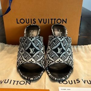 Louis Vuitton Since 1854 Silhouette Grey Mule. Preloved worn a few times only.